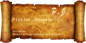 Pittler Johanna névjegykártya